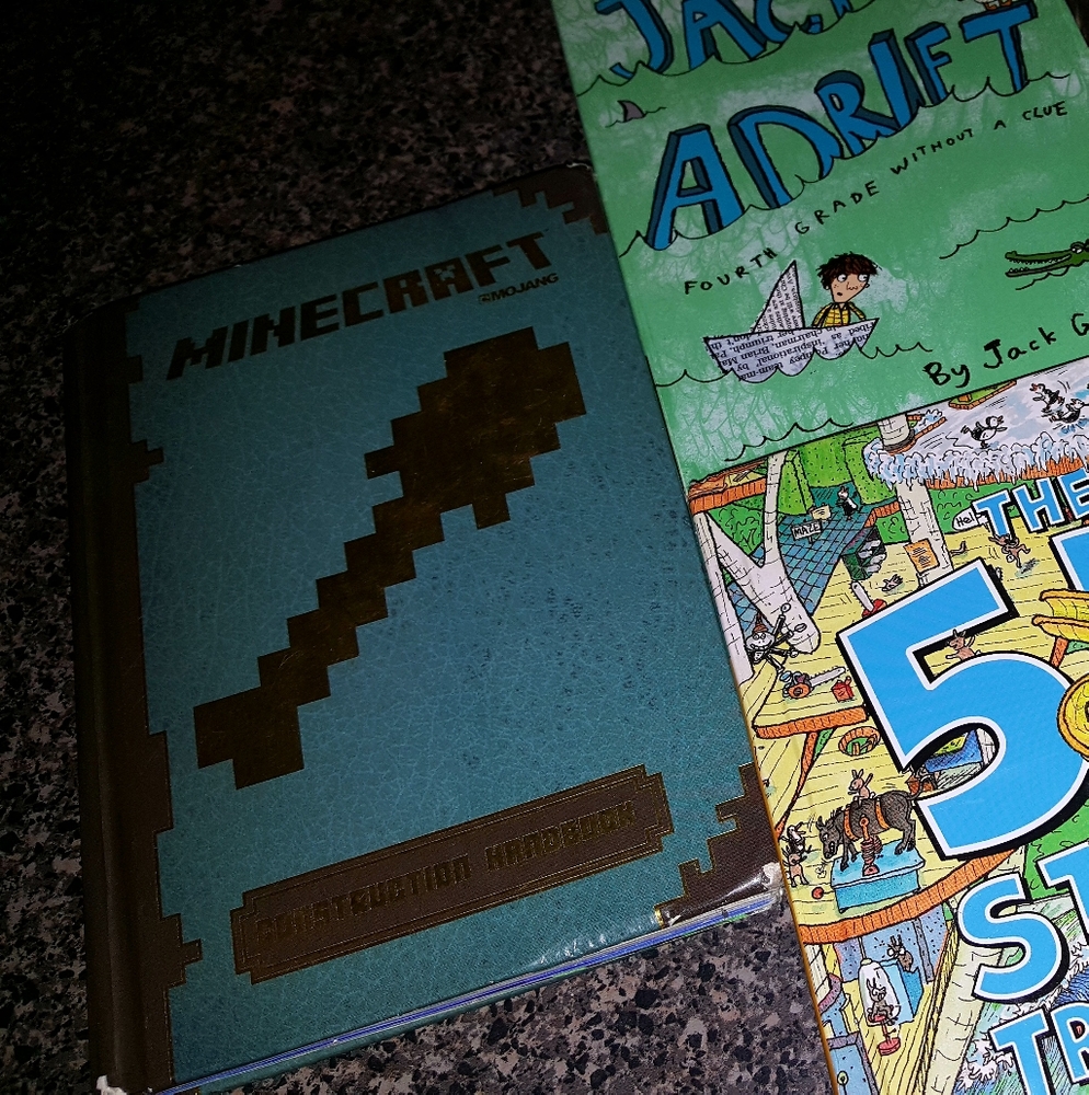 5 Used Book Bundle (Halo,  Minecraft, the Hobbit)